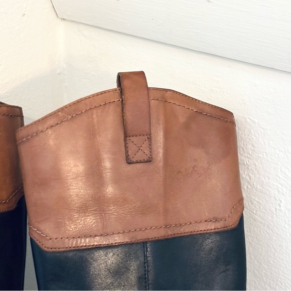 Franco Sarto Corbeit Leather Knee High Riding Boots Brown Black Size 7 - Picture 11 of 12